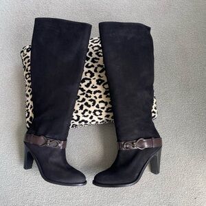 Cole Hann Women’s Knee-Hi Nike Air Tantivy Boots, Model TA BT.90 SZ.8B, Black